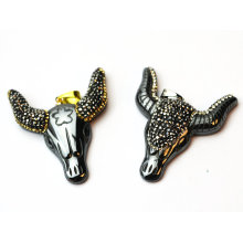 5 * 4 см Обсидиан корова Глава формы Ox-Head подвеска ожерелье ювелирные изделия